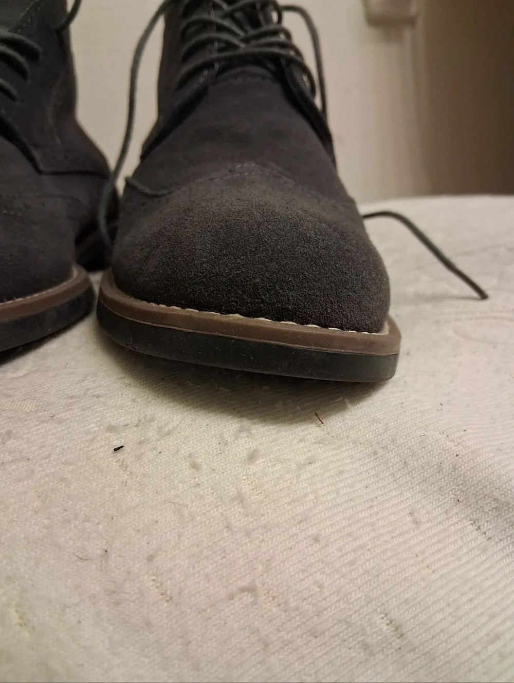 Men's Grey BRUNO MARC Suede Chukka Brogue Boots Size 8